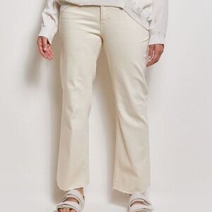 AG Adriano Goldschmied Kinsley Jeans Womens 30 Cream‎ High Rise Pop Crop Denim